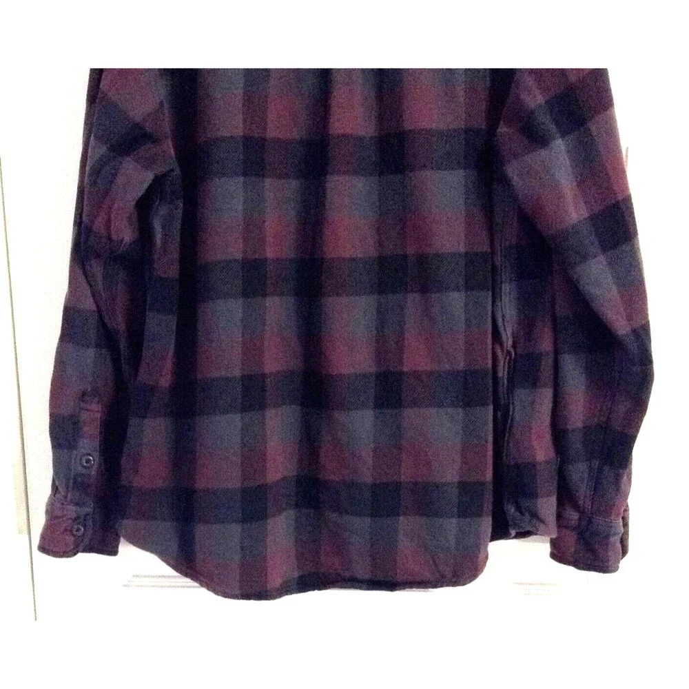 vtg Orvis Flannel Shirt Men 2XL Burgundy Plaid Overshirt Barn Workwear Jacket